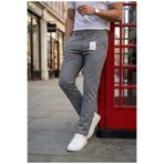 MODAMESTO Erkek Füme Slim Fit Likralı Düz Kumaş Pantolon