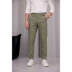 Modamesto Erkek Haki Slim Fit Dar Kesim Likralı Yan Cep Bilek Boy Düz Kumaş Pantolon - 33