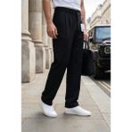 Modamesto Erkek Siyah Baggy Fit Rahat Kesim Pileli Kumaş Pantolon - XL