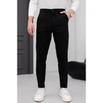 MODAMESTO Erkek Siyah Slim Fit Likralı Kumaş Pantolon