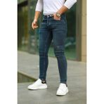 Modamesto Erkek Yeşil Slim Fit Lazerli Likralı Jean Pantolon - 38