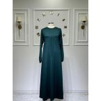 Modaminar Kadın Yeni Sezon Kolları Lastikli Taş Detaylı Penye Anne Elbisesi - 2XL - Yeşil