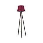 Modamonline Üç Ayaklı Lambader Tripod Abajur 3 Ayaklı Ahşap Lamba Konik Kumaş Bordo Ceviz