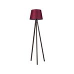 modamvip Üç Ayaklı Lambader Tripod Abajur 3 Ayaklı Ahşap Lamba Konik Kumaş Başlık Bordo Kahverengi Ayak L347