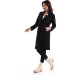 Modaness Kadın Jakarlı Örme Siyah Kimono Ceket - 42