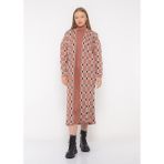 Modaness Tesettür Ekoseli Triko Takım Pudra MDNSS127 - 38