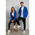 Modanı Seç Unisex Saks Mavi Oversize Kalıp 2 Iplik Kapüşonlu Fermuarlı Sweatshirt Ceket Hırka - -- - Çok Renkli