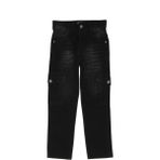 Modanino Erkek Çocuk Kargo Cepli Esnek Belli Likralı Jean Pantolon 13-17 Yaş 12364 - Siyah - 13 - 14 Yaş