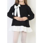 Modanino Kız Çocuk Tunik Tarz Elbise Taş Süslemeli ve Fiyonklu 4-9 Yaş 12510 - 8 - 9 Yaş - Siyah