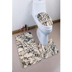 MODANOİVA Leke Tutmaz Yıkanabilir Kaymaz Dot Taban 3'lü Klozet Takımı Mnkz6001