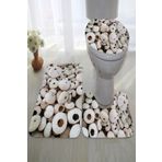 MODANOİVA Leke Tutmaz Yıkanabilir Kaymaz Dot Taban 3'lü Klozet Takımı Mnkz6013