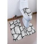 MODANOİVA Leke Tutmaz Yıkanabilir Kaymaz Dot Taban 3'lü Klozet Takımı Mnkz6015