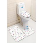 MODANOİVA Leke Tutmaz Yıkanabilir Kaymaz Dot Taban 3'lü Klozet Takımı Mnkz6023