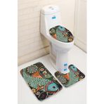 MODANOİVA Leke Tutmaz Yıkanabilir Kaymaz Dot Taban 3'lü Klozet Takımı Mnkz6024