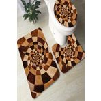 MODANOİVA Leke Tutmaz Yıkanabilir Kaymaz Dot Taban 3'lü Klozet Takımı Mnkz6053