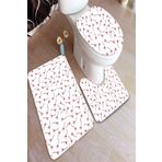 MODANOİVA Leke Tutmaz Yıkanabilir Kaymaz Dot Taban 3'lü Klozet Takımı Mnkz6092