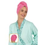 MODANTY Havlu Saç Kurulama Bonesi - Düğmeli - Mikrofiber - Pembe