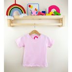 Modaonna Açık Pembe Kısa Kollu Pamuklu Bebek Tişört - 1 - 2 Yaş