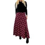 Modaonna Bordo ekose maxi etek (S)