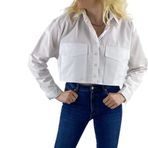 Modaonna Kadın Crop Beyaz Gömlek (36)