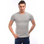 Modaplaza 1202EY02002 Kısa Kol Bisiklet Yaka Gri Erkek T-shirt