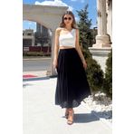 ModaPlaza Kadın Fırfırlı Uzun Etek Siyah