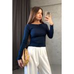 ModaPlaza Kadın Kayık Yaka Uzun Kol Tshirt