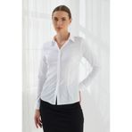 ModaPlaza Kadın Slim Fit Düz Beyaz Gömlek