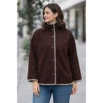 Modaplaza Kadın Uzun Kol Biyeli Panço - 42 - Kahve