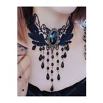 modares Gotik Dantel Gerdanlık Kolye - Vintage Stil Dantel Malzeme -