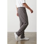 modasende Erkek Gri Oversize Ottoman Kumaş Pantolon