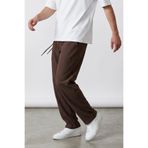modasende Erkek Kahverengi Oversize Ottoman Kumaş Pantolon