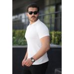 ModaSize Erkek Kısa Kollu Yakalı Tişört - Beyaz - 2XL