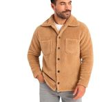 ModaSize(11640) Erkek Pelüş Polar Hırka Gömlek – Yakalı, Ilik Düğmeli, Göğüs Cepli, Yumuşak Dokulu Kışlık Regular Fit Rahat Günlük Model - Açık Kahve-XL-