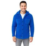 ModaSize(11683) Erkek Pelüş Polar Hırka Gömlek – Yakalı, Ilik Düğmeli, Göğüs Cepli, Yumuşak Dokulu Kışlık Regular Fit Rahat Günlük Model - Saks Mavisi-XL-