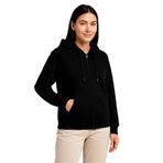 ModaSize(14433) Üç Iplik Kapüşonlu Tam Fermuarlı Kanguru Çepli Sweatshirt Hoodie - Siyah-L-