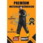 ModaSize(15250) Premium Motorcu Kurye Yağmurluk Takım Su Geçirmez Pvc Kumaş Reflektörlü Tübitak Onaylı - Siyah-S-