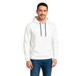 ModaSize(15281) Erkek Üç Iplik Kapüşonlu Kanguru Cepli Sweatshirt Hoodie - Beyaz-M-