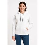 ModaSize(15384) Üç Iplik Kapüşonlu Kanguru Çepli Sweatshirt Hoodie - Beyaz-L-