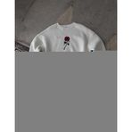 ModaSize(19224) Unisex Bisiklet Yaka Ön ve Arka Baskılı Sweatshirt - Beyaz-M-