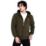 ModaSize(19770) Unisex Baskılı Tam Fermuarlı Kapşonlu Sweatshirt - Haki-S-