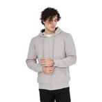 ModaSize(2273) Unisex Tam Fermuarlı Kapşonlu Sweatshirt - Boyalı Gri-L-