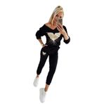 ModaSize(2831) Kadın Uzun Kollu V Yakalı Desenli Viskon Iki Iplik Bluz ve Pantolon Ikili Takım-2XL-3XL