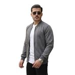 ModaSize(3445) Erkek Scuba Süet Kumaş Bomber Hırka-S-
