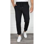 ModaSize(7013) Erkek Jogger Eşofman Altı Rahat Kalıp, Cepli, Lastikli Paça, Günlük Spor Pantolon - Siyah-M-