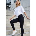 MODASPARK Siyah Yüksek Bel Toparlayıcı Kadın Günlük ve Spor Seamless Dikişsiz Esnek Tayt