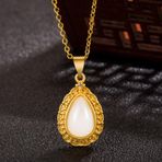 Modasteps 925 Ayar Gümüş Kristal Zirkon Opal Kolye