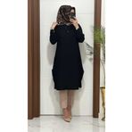 modasura 4545 K65 SİYAH aerobın Kumaş CEPLİ UZUN TUNIK buyuk beden yeni sezon