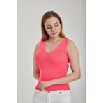Modatalika Kadın Merdiven Yaka Crop Triko Bluz - Standart - Pembe
