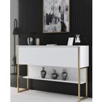 Modatte Luxe Dresuar Demir Ayaklı Gold Beyaz